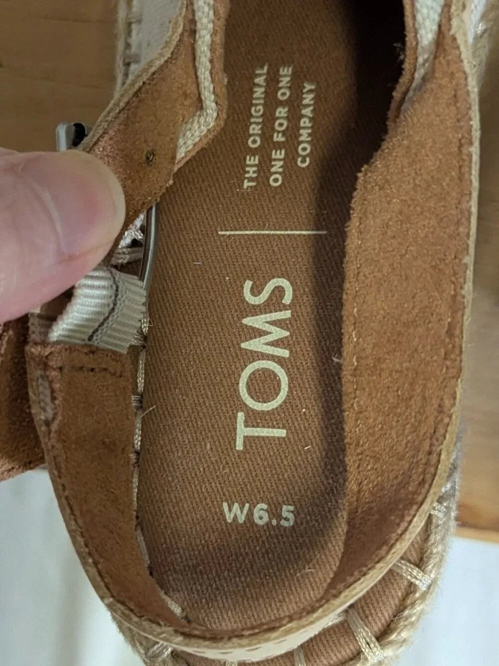 TOMS Monica Espadrille Wedge Sandal Beige Size 6.5